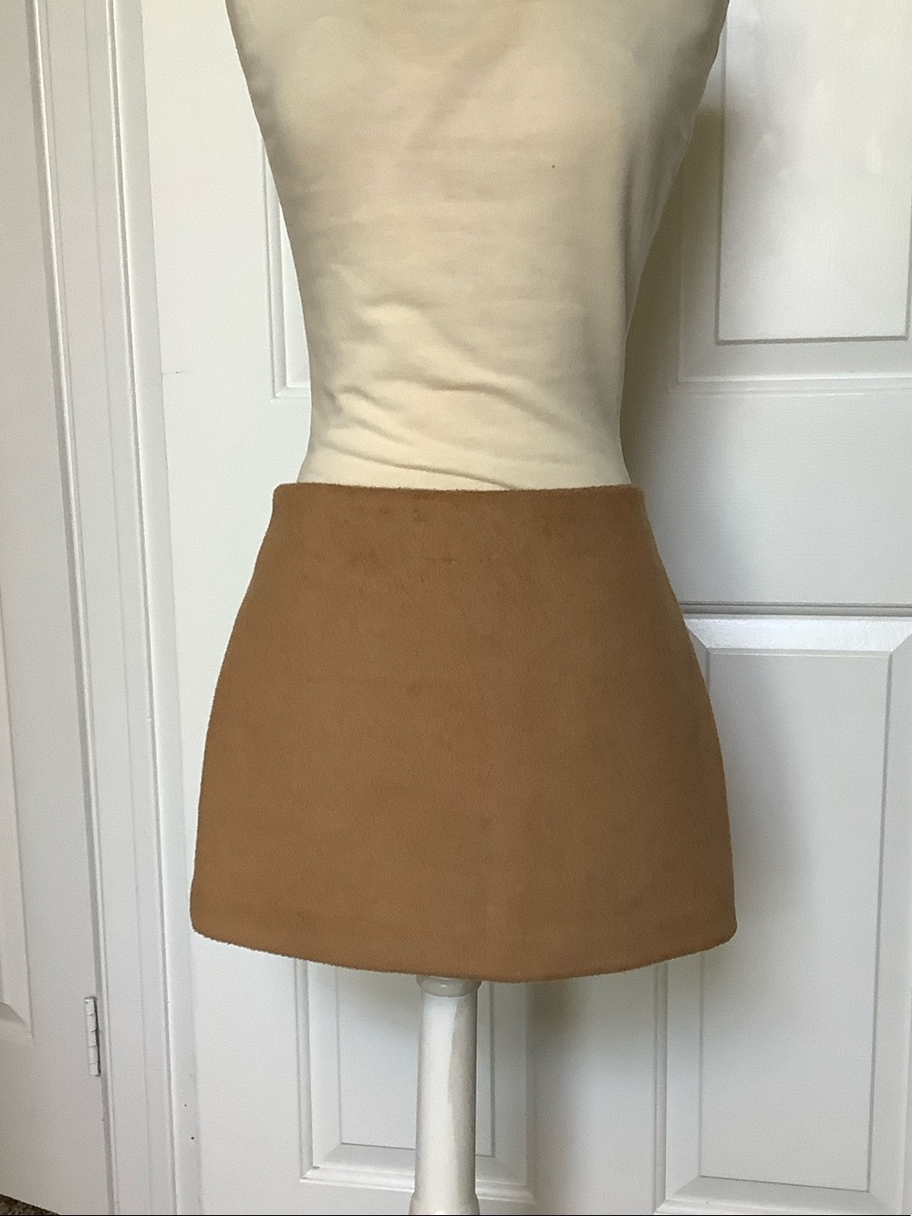 Zara camel colored faux wool mini skirt. Size M.